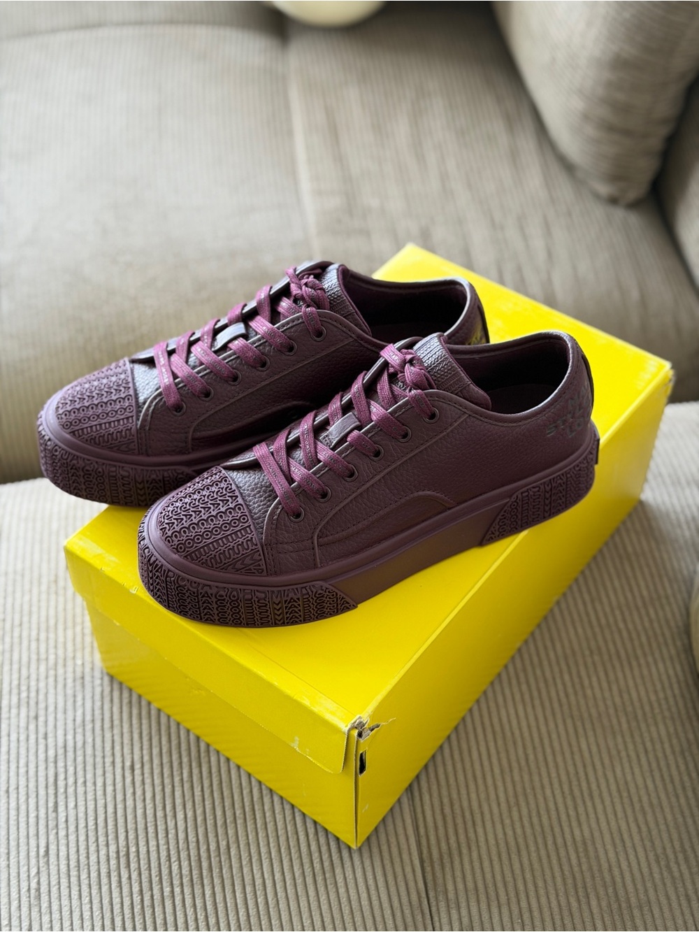 Burgundy Low-Top Sneakers
